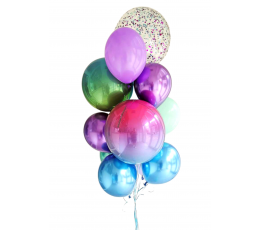 Композиция из воздушных шаров "Русалочные цвета"