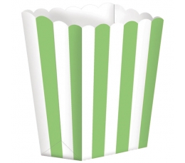 Коробочки для попкорна с зелеными полосками (5 шт.)