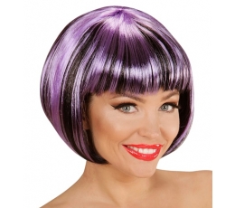 Короткий парик, чёрно-фиолетовый.