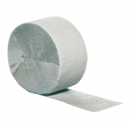 Лента декоративная из крепированной бумаги, серебристая (24,6 м)