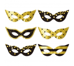 Маски домино "Золотой карнавал" (6 шт.)