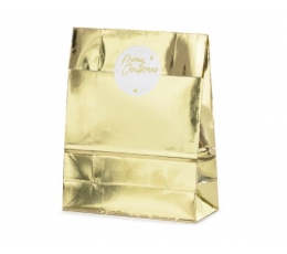 Мешочки подарочные, золотые блестящие (3 шт. / 18x28x8см)