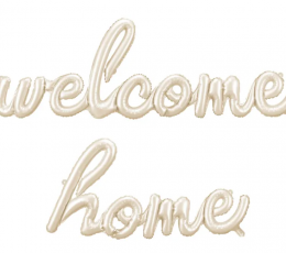 Набор фольгированных шаров "Welcome home" (250x55 см), кремовый