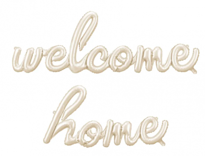 Набор фольгированных шаров "Welcome home" (250x55 см), кремовый