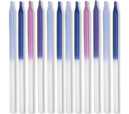 Набор свечей, сине-сиреневый (12 шт.)