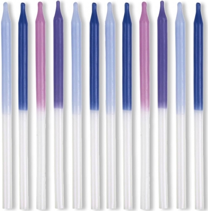 Набор свечей, сине-сиреневый (12 шт.)
