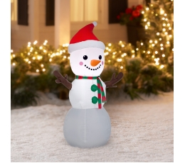 Надувной световой декор "Снеговик" (70х45х120 см / 3 светодиода).