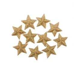 Наклейки 3D - украшения "Золотые звезды" (10 шт./2,5 см)