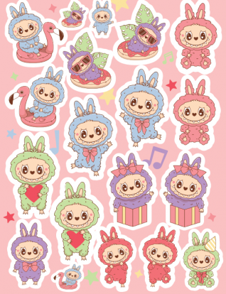 Наклейки "Лабубу"