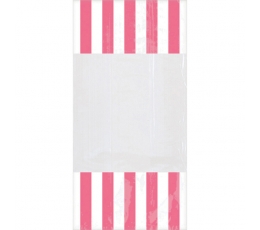 Мешочки для конфет в розовую полоску (10 шт./24x12 см)