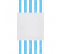 Мешочки для конфет в синюю  полоску (10 шт./24x12 см)