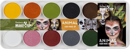 Палитра для макияжа с кистями "Animals" (10 цветов)