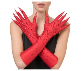 Перчатки дьявола с когтями, красные