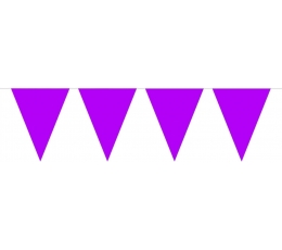 Пластиковая гирлянда из флажков, фиолетовая (10 м)