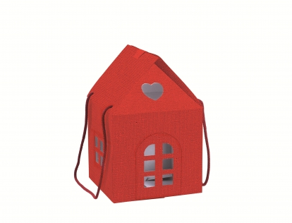 Подарочная коробочка "Домик", красный (20 х 20 х 18 см)