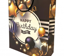 Подарочный пакет "Воздушные шары на день рождения" (26х32х10 см / M) 1