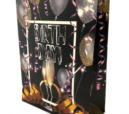 Подарочный пакет "Воздушные шары на день рождения" (26х32х10 см / M) 2