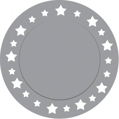 Подставки картонные, серебристые, звездные (6 шт./33 см)