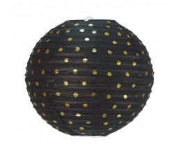 Подвесная декорация-лампа, черная с золотой горошек (35 см) 