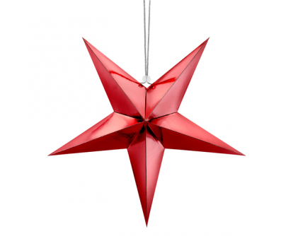 Подвесная декорация "Звезда", kрасная (45 см)