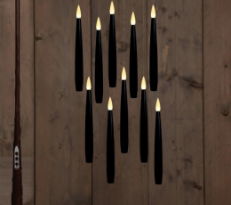 Подвесные LED-свечи, чёрные (10 шт.)