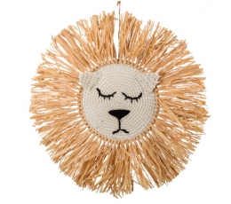 Подвесное соломенное украшение "Лев с закрытыми глазами" (45 см)