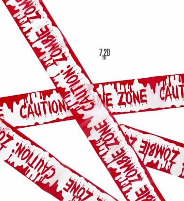 Разделительная лента «CAUTION: ZOMBIE ZONE» (7,2 м)