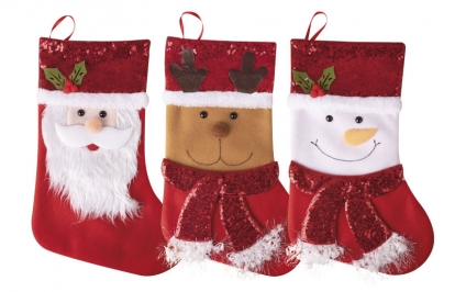 Рождественский носок "С Рождеством" (24x37 см)