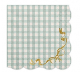 Салфетки в клетку с лентой (12 шт.)