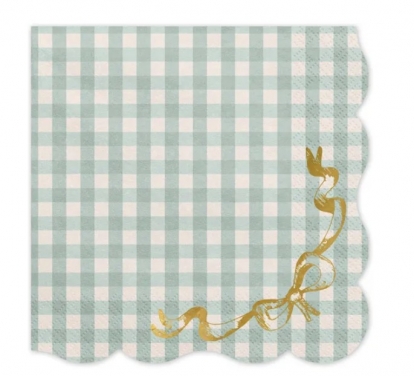 Салфетки в клетку с лентой (12 шт.)