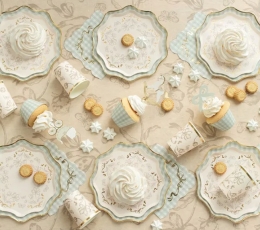 Салфетки в клетку с лентой (12 шт.) 2