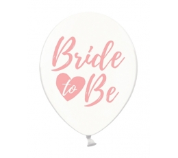 Шарики,"Bride to be", прозрачные с розовой надписью (6 шт/ 30 см)
