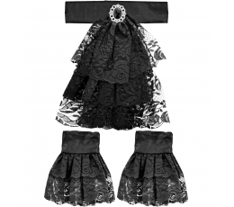 Шейный платок с манжетами, черный