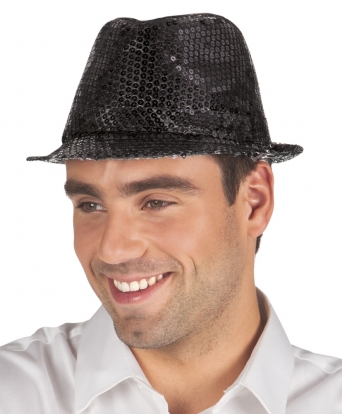 Шляпа, блестящая черная