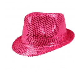 Шляпа, блестящая - розовая