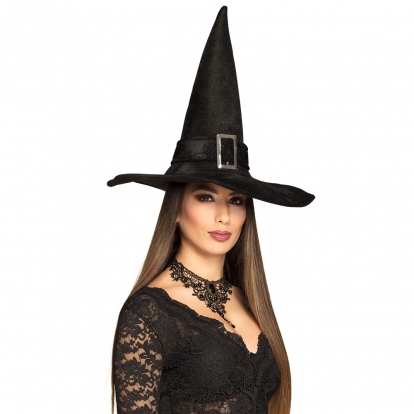 Шляпа ведьмы, черная с пряжкой