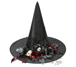 Шляпа ведьмы с украшениями на Хэллоуин