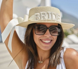 Соломенная шляпка с лентой "Bride" 2