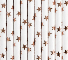 Соломинки "Розовые золотые звёздочки" (10 шт.)