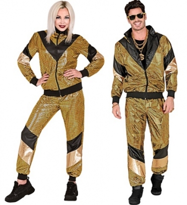 Спортивный карнавальный костюм "80-е чёрно-золотой" (L) 