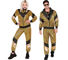Спортивно-карнавальный костюм "Черный и золотой 80-х" (XL)