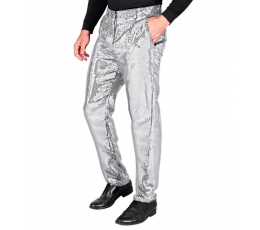 Стильные брюки, блестящее серебро (L)