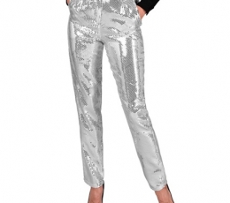 Стильные брюки блестящего серебристого цвета (М) 