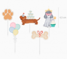 Свечи  "День рождения щенков" (5 шт.) 2