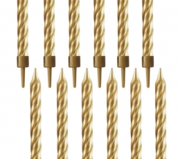 Свечи - Золотые (10 шт.)
