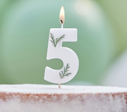 Свечка "5", с зеленью 1