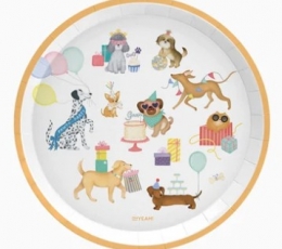 Тарелки "День рождения щенка" (6 шт./17 см)
