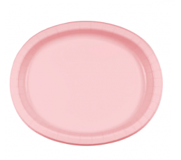 Тарелки нежно-розовые овальные (8 шт./30см)