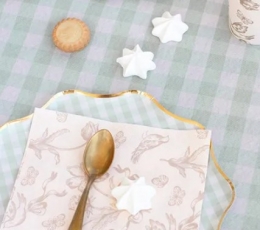 Тарелки с клетчатым узором и золотой каймой (6 шт./23 см) 2