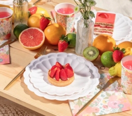 Тарелки с цветочными узорами, белые (8 шт./18 см) 2